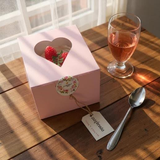 Cake Box with Heart Shape (Pack of 10)